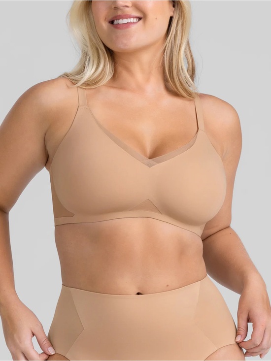 Honeylove Other - Honeylove Wire Free Cross Over Bra Sand Size 32D